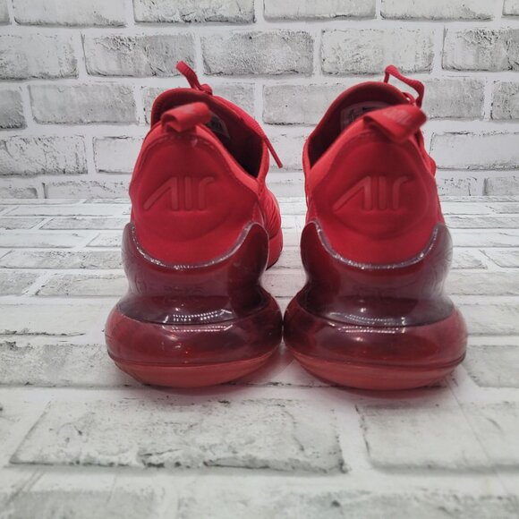 Nike Air Max 270 GS Triple Red University Running Shoes Men's size 13 - Picture 4 of 10
